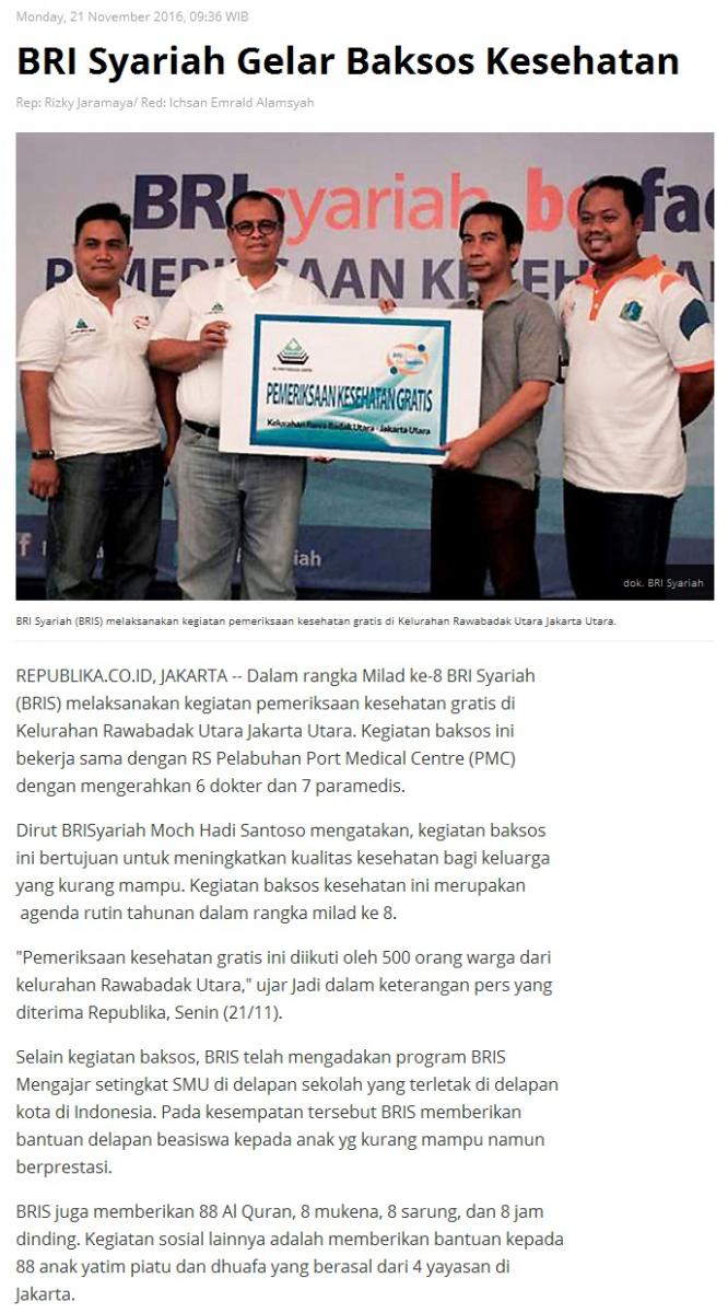 brisyariah gelar baksos